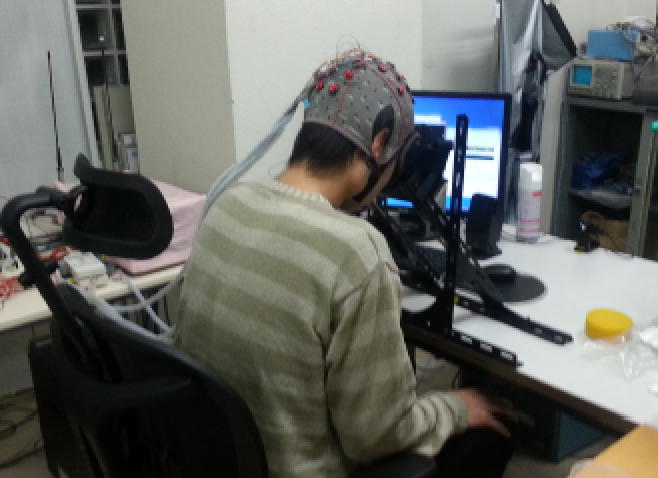 没入型HMD(Oculus Rift)による視覚刺激提示