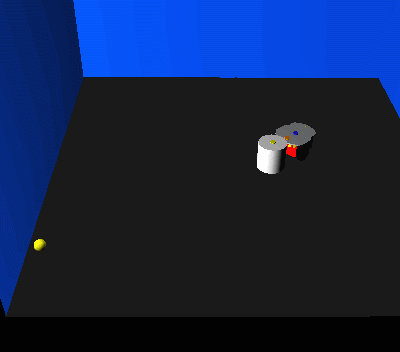peg pushing robot control by Cyberbotics Webots 3.0